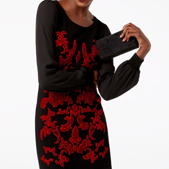 red velvet tunic dress